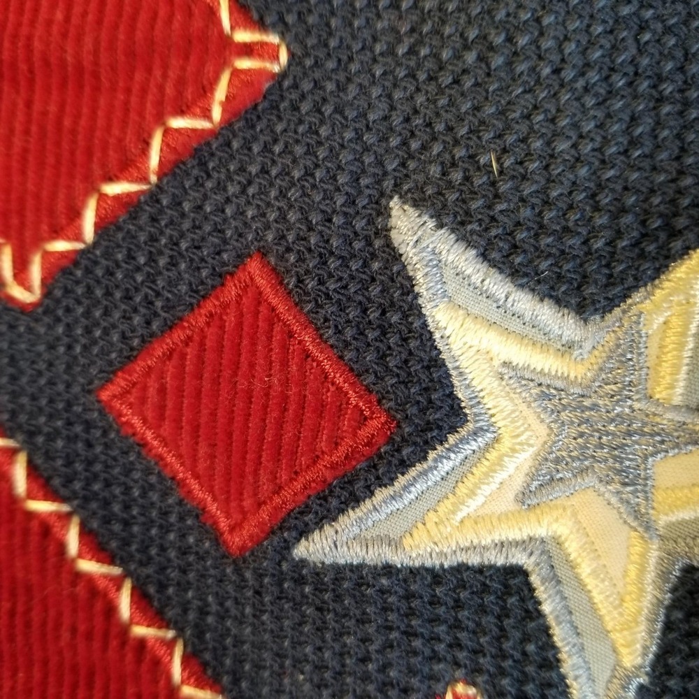 Christopher & Banks Womens XL Navy Blue Patriotic Star Diamond Cardigan Teacher - Picture 8 of 12